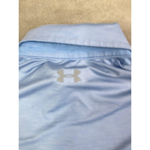 Under Armour Polo Shirt Mens Sz Large Blue Performance Stretch - Picture 11 of 11
